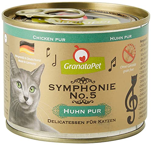 GranataPet Symphonie No. 5 Huhn PUR , 6 x 200 g, Katzenfutter ohne Getreide & Zuckerzusätze, Filet in natürlichem Gelee, delikates Nassfutter für Katzen von GranataPet