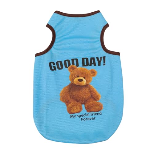 Atmungsaktive Hund T-Shirts Hundeshemd, Welpen Hundekühlweste Hund Ärmellose Weste Kleidung für Kleine Extra Kleine Hunde oder Katzen (Blau, M) von Symphonyw