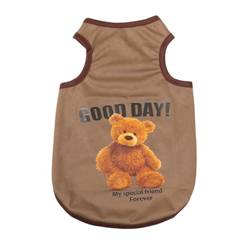 Atmungsaktive Hund T-Shirts Hundeshemd, Welpen Hundekühlweste Hund Ärmellose Weste Kleidung für Kleine Extra Kleine Hunde oder Katzen (Braun, M) von Symphonyw