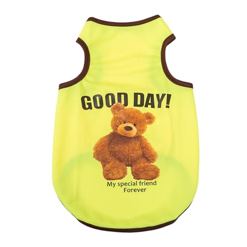 Atmungsaktive Hund T-Shirts Hundeshemd, Welpen Hundekühlweste Hund Ärmellose Weste Kleidung für Kleine Extra Kleine Hunde oder Katzen (Gelb, 2XL) von Symphonyw