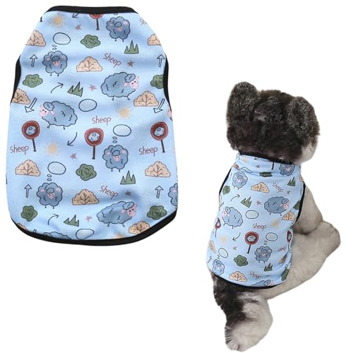 Atmungsaktive Hund T-Shirts Hundeshemd, Welpen Hundekühlweste Hund Ärmellose Weste Kleidung für Kleine und mittelgroße Hunde Welpen Katzen (Blau, L) von Symphonyw