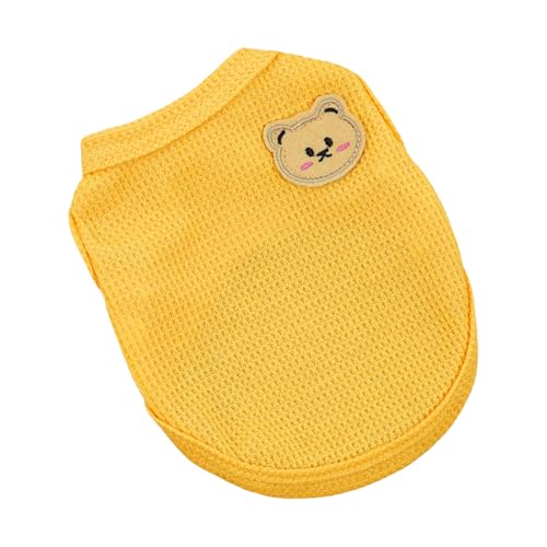 Atmungsaktive Hundekühlweste Sommer Hundeshemd, Welpen T-Shirts Hund Tank Top Hund Sommer-Kühljacke für Kleine Extra Kleine Hunde oder Katzen (Gelb, S) von Symphonyw
