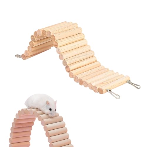 Hamster Leiter Brücke Spielzeug, Hölzerner Hamster Holzzaun, Hamster Holzzaun Ratte Leiter Brücke Spielzeu Kleintierkäfig Zubehör Für Hamster Meerschweinchen Ratten Vögel Papageien (Kleine) von Symphonyw