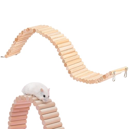 Hamster Leiter Brücke Spielzeug, Hölzerner Hamster Holzzaun, Hamster Holzzaun Ratte Leiter Brücke Spielzeu Kleintierkäfig Zubehör Für Hamster Meerschweinchen Ratten Vögel Papageien (L) von Symphonyw