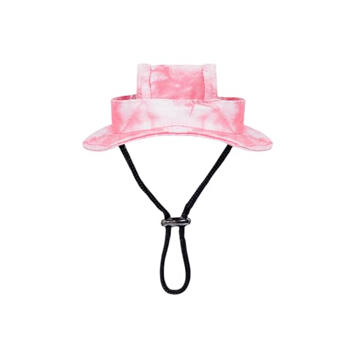 Hund Hundemütze, Sommer Sonnenschutz Hut mit Ohrlöchern, Verstellbaren Streifen Sommer Haustierhüte für kleine Hunde Welpen Katzen (Rosa, L) von Symphonyw