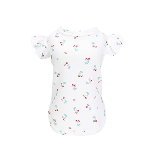 Hund T-Shirts, Baumwolle Hundeshemd, Welpen Hundekühlweste Hund Tank Top Sommer-Kühljacke für Kleine Extra Kleine Hunde oder Katzen (Weiß, M) von Symphonyw