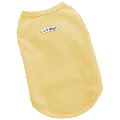 Hundeshirt Hundekühlweste, leichte Dehnbare Baumwolle Hundesommerkleidung ärmellose Welpen-T-Shirts, Atmungsaktive Kitty Kleidung für kleine Haustiere Katzen Welpen (Gelb, S) von Symphonyw