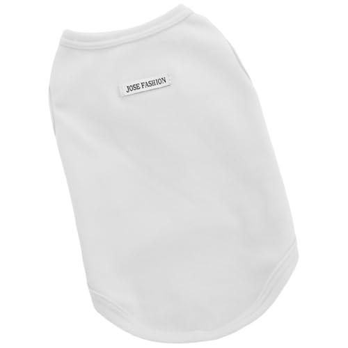 Hundeshirt Hundekühlweste, leichte Dehnbare Baumwolle Hundesommerkleidung ärmellose Welpen-T-Shirts, Atmungsaktive Kitty Kleidung für kleine Haustiere Katzen Welpen (Weiß, XL) von Symphonyw