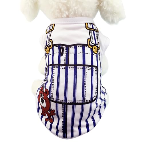 Sommer-T-Shirts für Haustiere, leichtes Hundehemd Weste weiche ärmellose Weste, Haustierkleidung für Chihuahuas, Yorkies, kleine Welpen (Blau, M) von Symphonyw