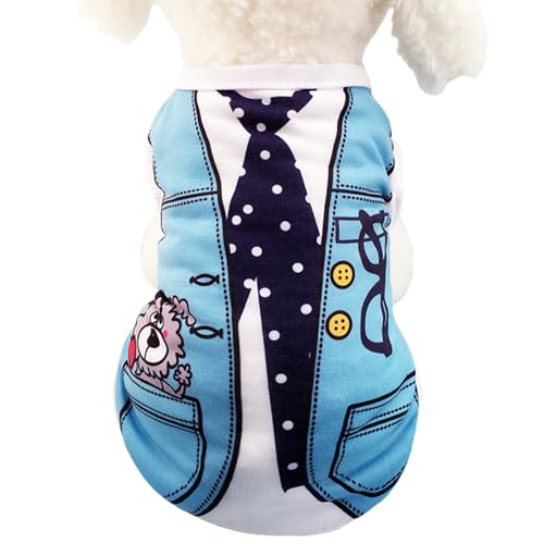 Sommer-T-Shirts für Haustiere, leichtes Hundehemd Weste weiche ärmellose Weste, Haustierkleidung für Chihuahuas, Yorkies, kleine Welpen (Hellblau, S) von Symphonyw