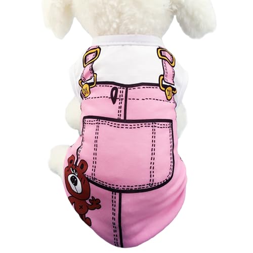 Sommer-T-Shirts für Haustiere, leichtes Hundehemd Weste weiche ärmellose Weste, Haustierkleidung für Chihuahuas, Yorkies, kleine Welpen (Rosa, S) von Symphonyw