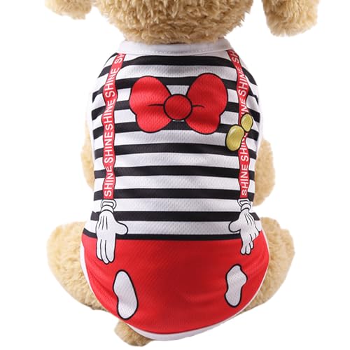 Sommer-T-Shirts für Haustiere, leichtes Hundehemd Weste weiche ärmellose Weste, Haustierkleidung für Chihuahuas, Yorkies, kleine Welpen (Rot+Schwarz, S) von Symphonyw