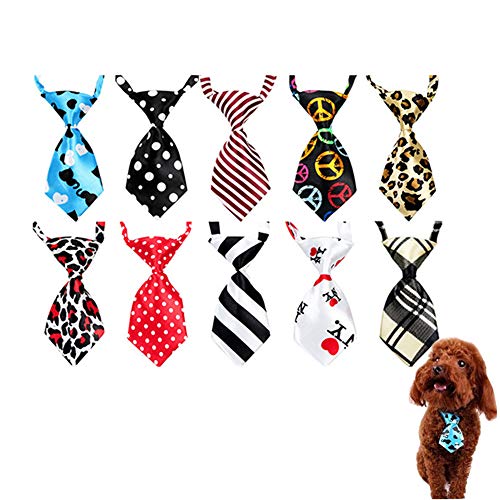 Haustier Krawatten, 10 Stück verstellbare niedliche Hund Katze Krawatten Pflege Krawatte Haustier Kostüm (Mischfarbe) von Symphonyw