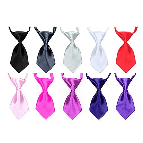 Haustier Krawatten, 10 Stück verstellbare niedliche Hund Katze Krawatten Pflege Krawatte Haustier Kostüm (einfarbig) von Symphonyw