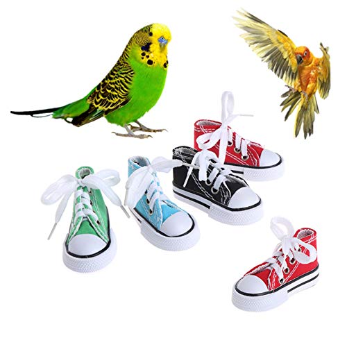 Symphonyw Mini-Sneaker Spielzeug für Vögel, 5 Stück, Mini-Sneaker für Vögel, Papageien, Bastelspielzeug für kleine Hunde, Katzen, Haustiere, Nymphensittiche, Graupapageien, Kakadu von Symphonyw