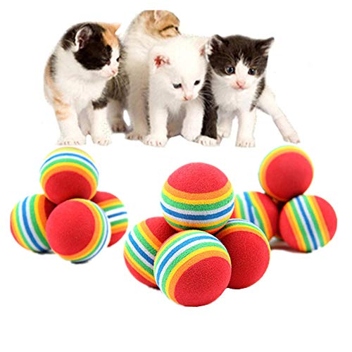 Symphonyw Spielzeugbälle für Katzen, 15 Stück, weicher Regenbogen-Ball, Spielzeug für Hunde und Katzen, Trainingsspielzeug für Welpen, Kätzchen, kleine Tiere von Symphonyw