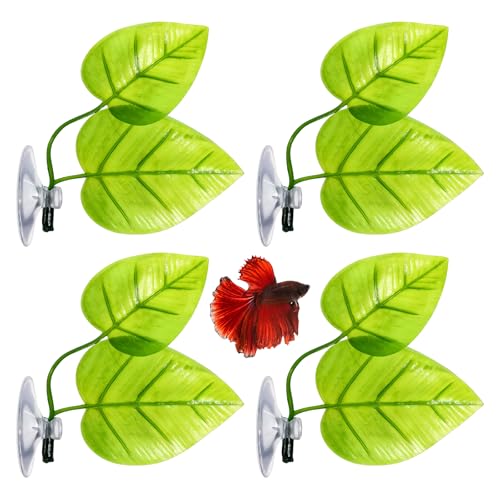 Betta-Blatt-Hängematte, Betta-Fisch-Hängematten mit Saugnapf, Bettas, Fischblatt-Hängematte, realistische Bettas-Hängematten für kleine Aquariumpflanzen, natürlicher Lebensraum für Betta-Ruheplatz, von SynHHergyx