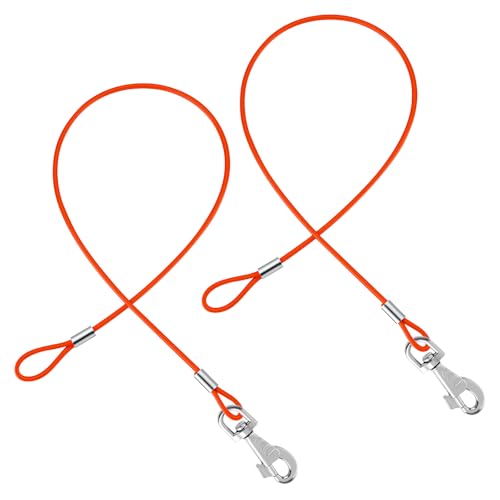 Kaufeste Hundeleinen-Verlängerung, 61 cm, kurze Drahtseil-Verlängerung, Metallkabel für jede Leine, Halsband, Geschirr, 2 Hundeleinen für kleine, mittelgroße und große Hunde, Welpen, Spaziergänge von SynHHergyx