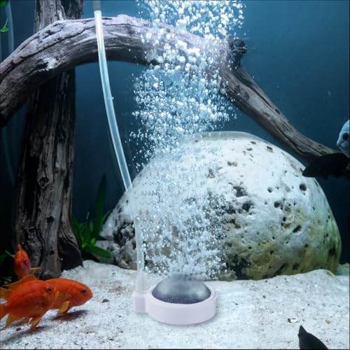 SynHHergyx Aquarium-Luftstein für Aquarien, Nano-Luftblasenstein, kleiner Aquarium, Luftsprudler mit hohem gelöstem Sauerstoff, 5,1 cm (ohne Luftpumpen und Luftschlauch) von SynHHergyx