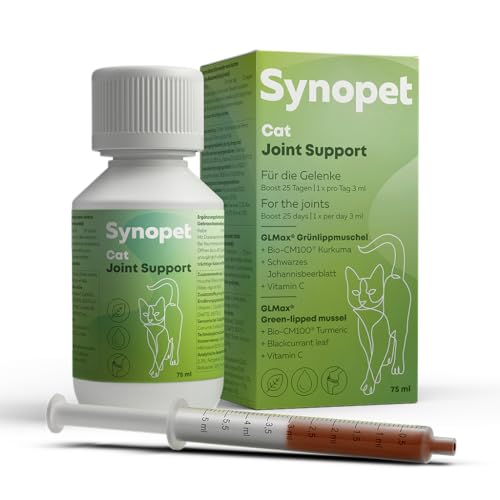 Synopet Cat Joint Grünlippmuschel Katze Support 75 ml I Mit Bio-Curcumin & Schwarzer Johannisbeere I Unterstützt die Gelenke Aller Katzen Synopet Cat Joint Grünlippmuschel Katze Support 75 ml I Mit Bio-Curcumin & Schwarzer Johannisbeere I Unterstützt die Gelenke Aller Katzen von Synopet