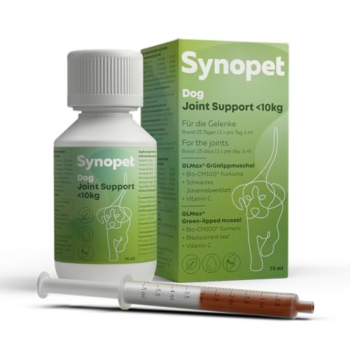 Synopet Dog Joint Support Grünlippmuschel Hund 75 ml I Für geschmeidige Gelenke und gesunde Knorpel I Mit Bio-Curcumin & Schwarzem Johannisbeerblatt von Synopet