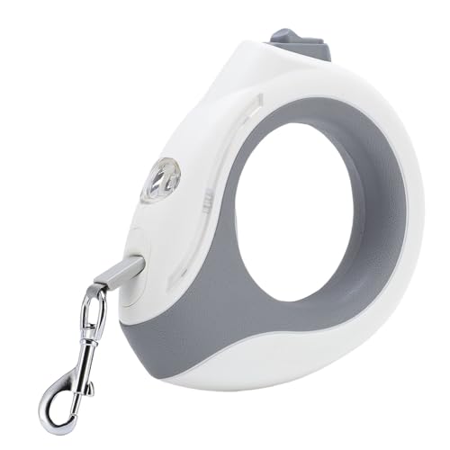 Einziehbarer Heavy Duth Dog -Leine, Farbenfrohe LED LED Light Stylish Look Automatische Einstellung für Kleine Mittelgroße Hunde, Beleuchtet Ihre Spaziergänge mit Unserer (Weiß) von Syrisora