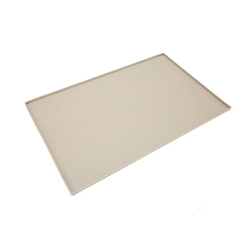 Haustiermatte Haustierfuttermatte Welpenmuster Wasserdicht Rutschfest Kleine Lebensmittelqualität Silikon Hundefutter Matte Böden (Beige) von Syrisora