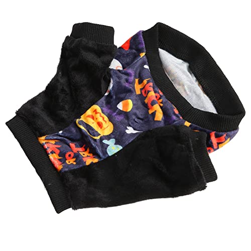 Syrisora ​​Halloween-Hunde-Shirt, Weicher Plüsch, Interessantes Kürbismuster, Starke Elastizität, Halloween-Hundebekleidung für Partyreisen (XL) von Syrisora