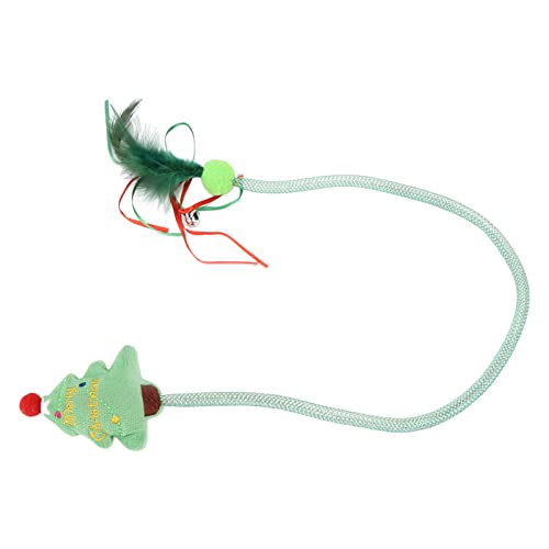 Syrisora ​​Katzenfeder-Röhrenspielzeug, Interaktives Katzen-Hüpfröhrenspielzeug mit Plüschfeder für Katzen-Weihnachtsbedarf von Syrisora