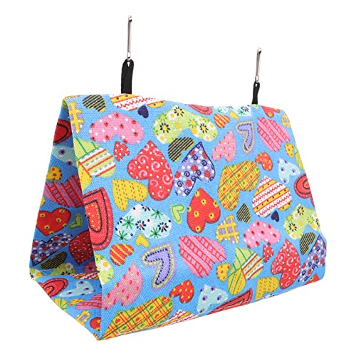 Syrisora Vogelhängezelt, Vogelhängebett Bird Hängematte Papageien Haus, Dreieckige Farbenfrohe Leinwand Papageien Hausbett mit Haken für Cockatiel Lovebird (25 * 15 * 18 cm) von Syrisora
