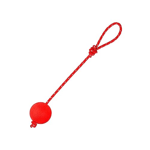 Sysdisen Ball mit Seil Hundespielzeug - Interaktive Seilbälle aus Gummi,Elastische Vollgummi-Hundebälle, Kauspielzeug für mittelgroße und große kleine Hunde, Gummi-Hundeseilbälle zum Fangen von Sysdisen