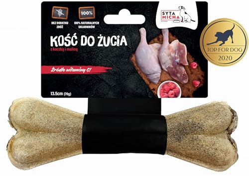 Syta Micha Hundekauknochen für frischen Atem 13,5 cm | Hunde leckerlis | Kauknochen für den Hund | Hundeleckerli | Hund zahnpflege (Ente und Himbeeren) von Syta Micha
