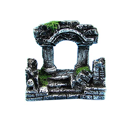 Sytaun Aquarium-Dekoration, römische Säule, Ruinen, Schloss mit zwei Säulen von Sytaun
