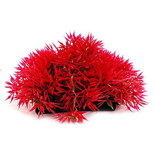 Sytaun Aquatische Pflanzen Landschaft Künstliche Kiefer mit Basis Gras Fischbecken Ornament Rot von Sytaun