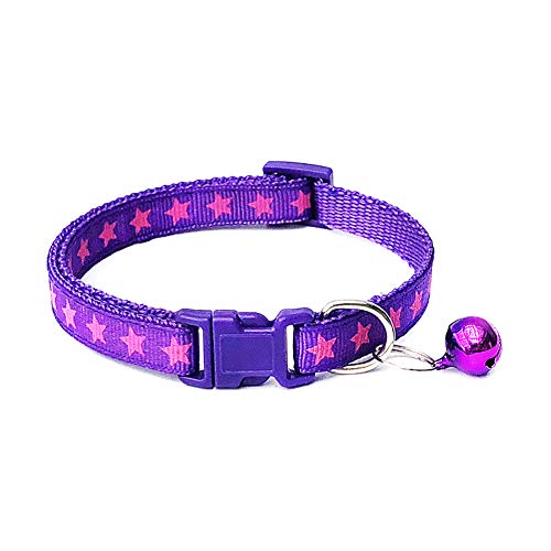 Sytaun Halsband für Hunde und Welpen, mit Glöckchen, verstellbar, Violett von Sytaun