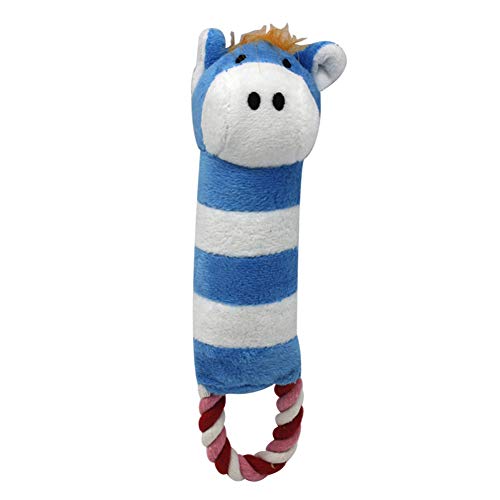 Sytaun Haustier-Puppe für Hunde und Katzen, Baumwolle, mit Quietschelement, Blau von Sytaun