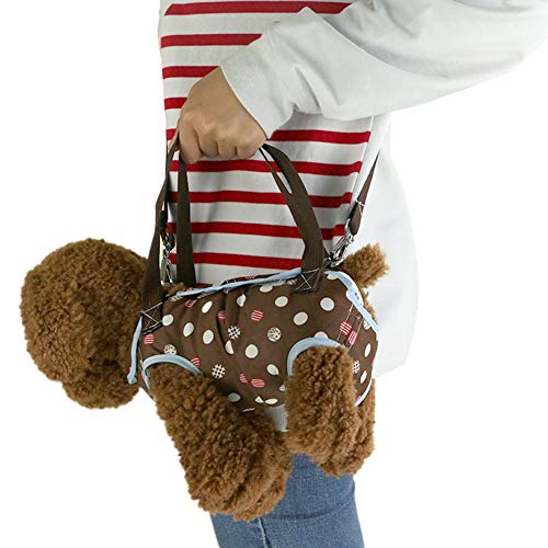 Sytaun Haustier Tragetasche, Haustier Hund Katze Träger Rucksack Outdoor-Reisen Atmungsaktiv Bein Aus Schulter Handtasche Braun SNone von Sytaun