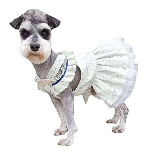 Sytaun Haustierrock, atmungsaktiv, verstellbare Träger, Stoff, Outdoor-Hunde-Prinzessinnenkleid, Outfit für Straßenkleidung, Grün, Größe XL von Sytaun