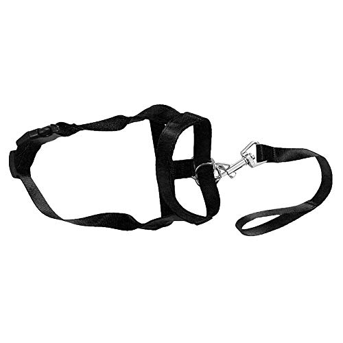 Sytaun Soft Nylon Dog Pet Kopf Halsband Training Mundkäfig Anti Bite Chew Safety Verstellbarer Gurt, Langlebig, Atmungsaktiv, Bequem Schwarz XL von Sytaun