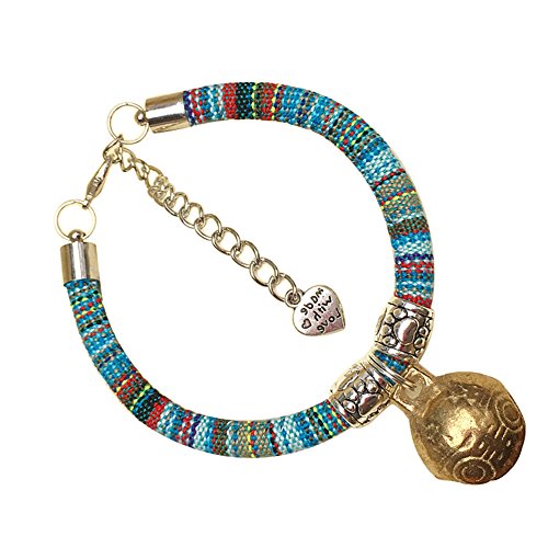 Sytaun Hundehalsband, verstellbar, mit Herzanhänger und Glocke, hellblau, Größe L von Sytaun