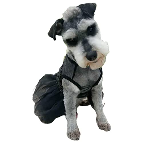 Sytaun Hundekostüm auffällig angenehm zu tragen 2 Farben Bogen Spitzenkleid pet hundekleidung für tägliche tragen Schwarz L. von Sytaun