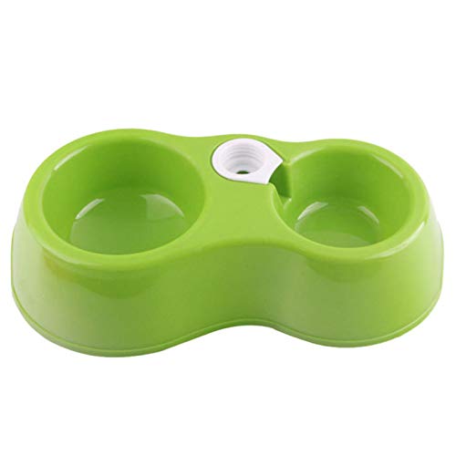 Sytaun Katzen-Hunde-Trinkbrunnen-Haustier-Doppelschüssel-Wasser mit doppeltem Verwendung Zweck Grün von Sytaun
