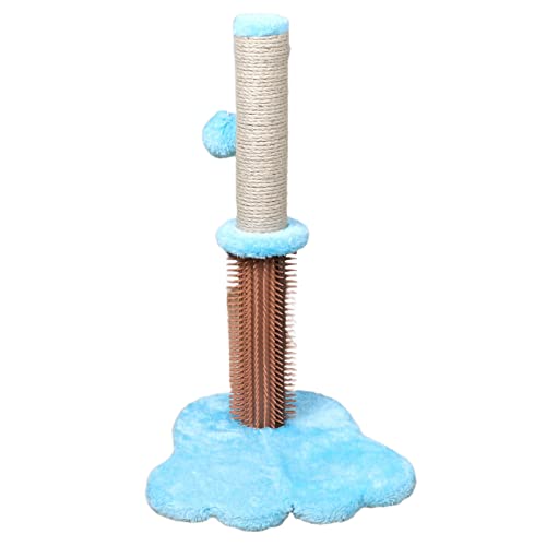 Sytaun Katzen-Sisal-Spielzeug mit Plüschkugel-Möbelschutz -Skid-Kätzchen-Klauenkratzer-Kletterbaum für Innen Blau von Sytaun