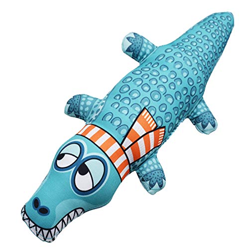 Sytaun Kauspielzeug für Haustiere, Cartoon-Krokodilform, bissfest, für Hunde, Stimmspielzeug, Beißring, Blau von Sytaun