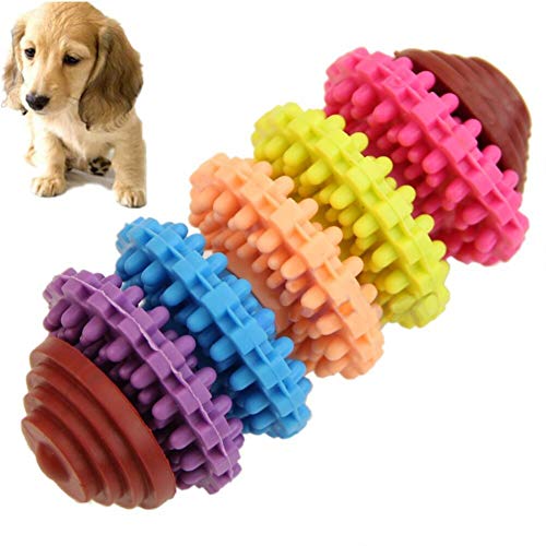 Sytaun Kauspielzeug für Hunde, interaktives Leckerli-Spielzeug, buntes TPR-Gummi, für Hunde und Welpen, Zahnpflege, gesunde Zähne, Kauspielzeug, zufällige Farbe, 5 Farben von Sytaun