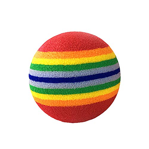 Sytaun Lustiger interaktiver Ball für Hunde und Katzen, Regenbogenfarben, gestreift, Größe L von Sytaun