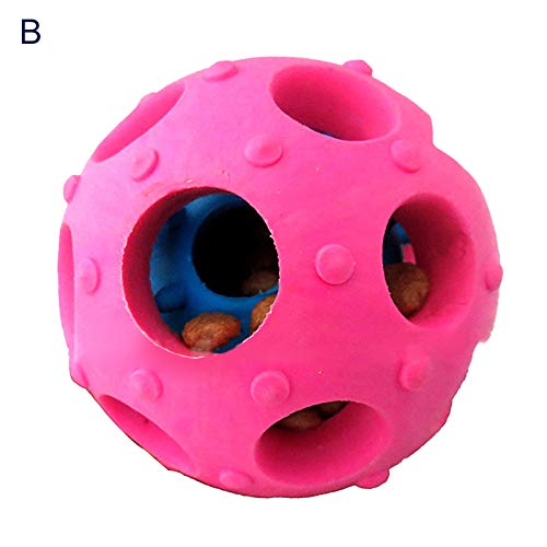 Sytaun Mini Cat Dog Kau Beißring Food Leckage Dispense Ball Interaktives Spielzeug Haustier Rose Rot B von Sytaun