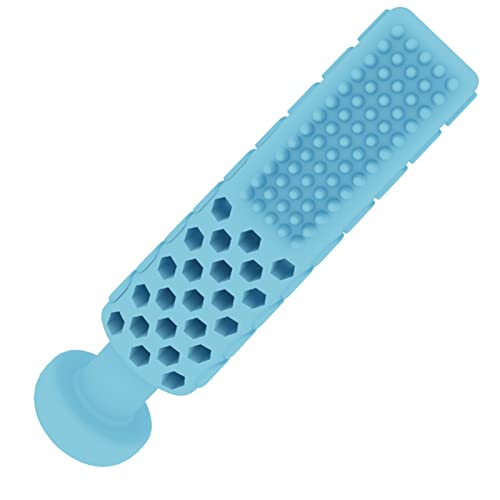 Sytaun Pet Molar Toy Multifunctional Reusable Dental Care Toothpaste Shape Pet Squaky Toy Pet Supplies Blue von Sytaun