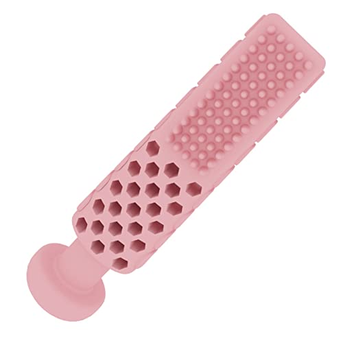 Sytaun Pet Molar Toy Multifunctional Reusable Dental Care Toothpaste Shape Pet Squaky Toy Pet Supplies Pink von Sytaun