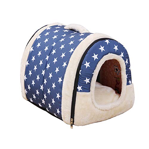 Sytaun Portable Detachable Cats Dog Puppy Soft Pet Sleeping Bed Cushion House Blue L von Sytaun